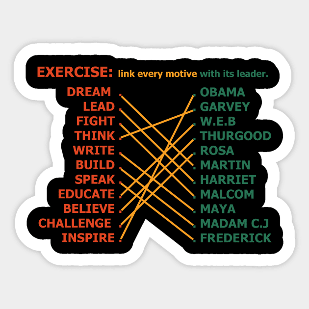 black americans inspiration exercise Sticker by TeeStreet